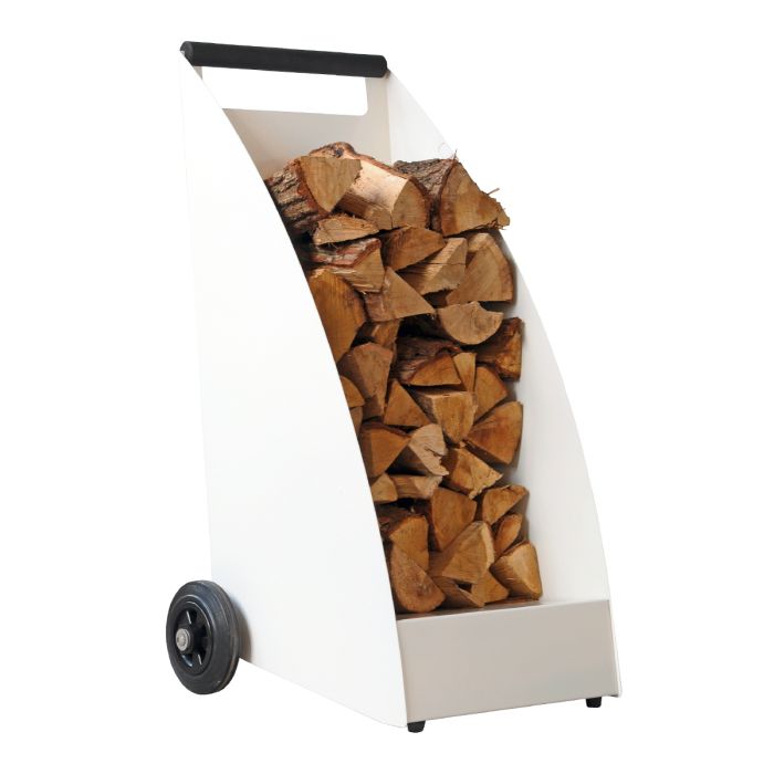 Kaminholzwagen in weiss