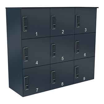 KNOBLOCH Abholstation mir neun Paketboxen in Anthrazit