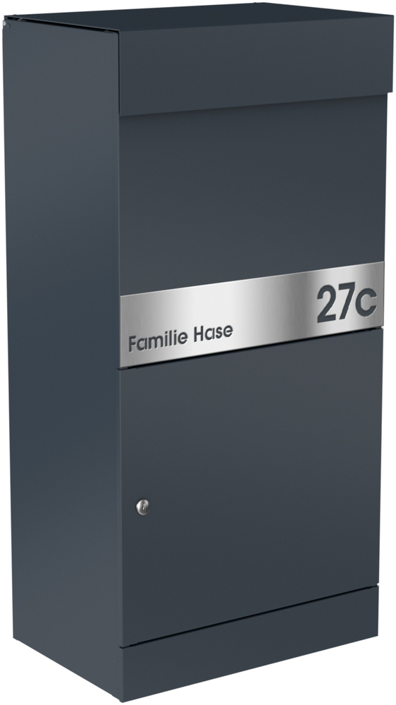 Paketbox | MONTREAL | RAL nach Wahl | Paketkasten | Beschriftungsblende