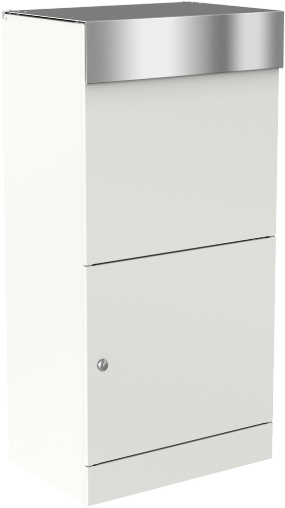 Paketbox | MONTREAL | Weiß | Edelstahl-Klappe