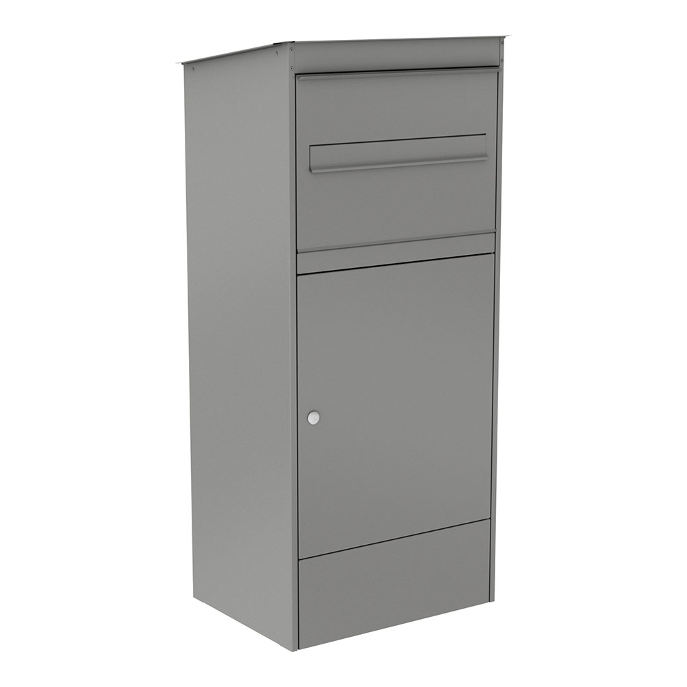 Paketbox JASPER XL | Großer Paketkasten mit Briefkasten | für alle Lieferdienste | Grau