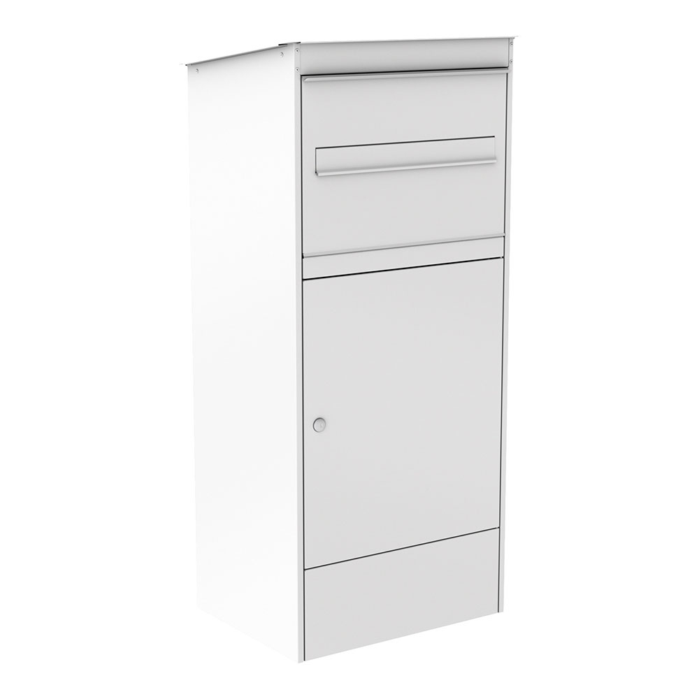 Paketbox JASPER XL | Großer Paketkasten mit Briefkasten | für alle Lieferdienste | Weiß