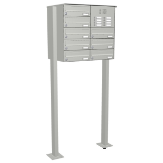 Briefkastenanlage | Freistehend | Weiß | 8-Fach | waagerechte Kästen