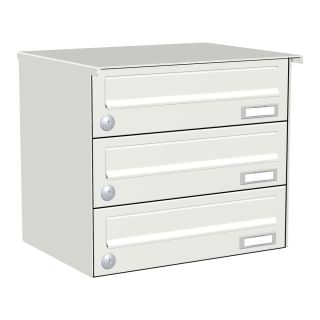 Briefkastenanlage | Aufputz | Weiß | 3-Fach | waagerechte Kästen