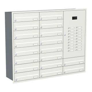 Briefkastenanlage | Unterputz | Weiß | 18-Fach | Videoanlage | horizontal