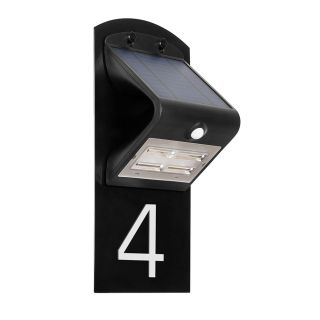 Solar-Hausnummer LEO STILE | Schwarz | LED  | Dämmerungssensor