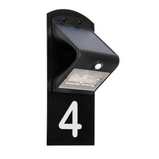 Solar-Hausnummer LEO TREND | Schwarz | LED  | Dämmerungssensor