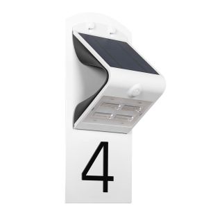 Solar-Hausnummer LEO STILE | Weiß | LED  | Dämmerungssensor