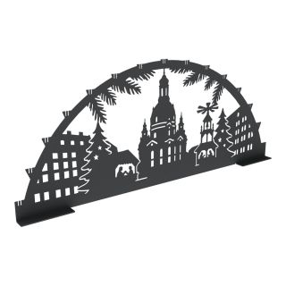 XXL Schwibbogen aus Metall | DSB1050 Dresden-Motiv | Schwarz | für den Außenbereich