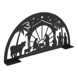 Schwibbogen aus Metall | DSB1120 Weihnachts-Motiv | Schwarz | 30 cm breit | für den Innenbereich
