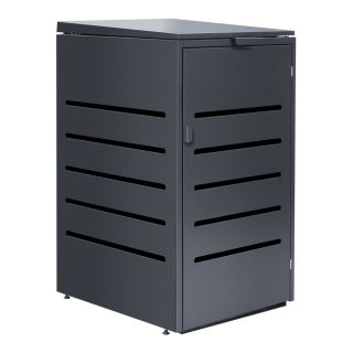 Stilvolle Mülltonnenbox aus Metall | Basisbox MTB1012 | Anthrazit | 1-türig | 240 L
