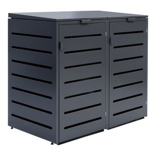 Stilvolle Mülltonnenbox aus Metall | MTB1021 | Anthrazit | 2-türig | 240 L | Modern & Funktional