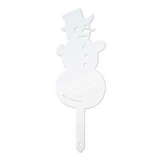 Gartenstecker | Schneemann | Weiß | wetterfeste Weihnachtsdeko