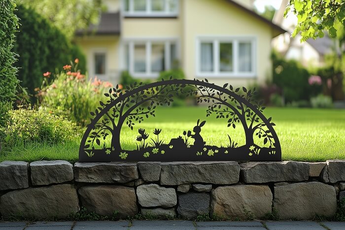 KNOBLOCH Schwibbogen für den Frühling auf einer Wiese